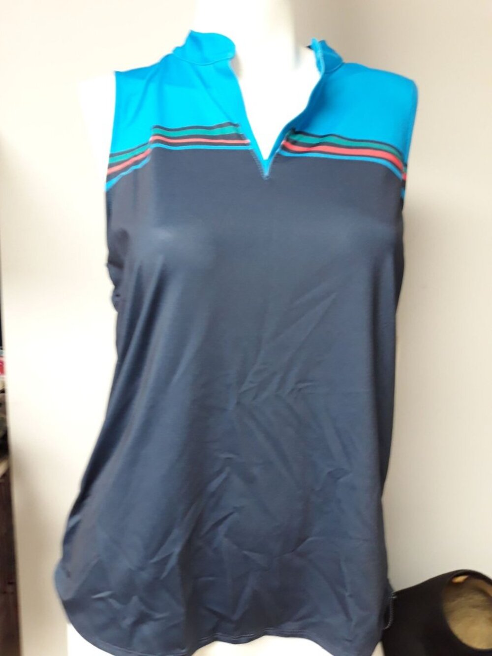 Lucky in Love Women's Golf Shirt Blue Size M NEW WITH TAGS!